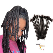 Viovian 0.6cm Loc Extensions Human Hair 8 Inch 60 Strands Dread Extensions Human Hair Dreadlock Extensions for Men Human Dreads Extensions Natural Black - BACKUPMYFILESNOW