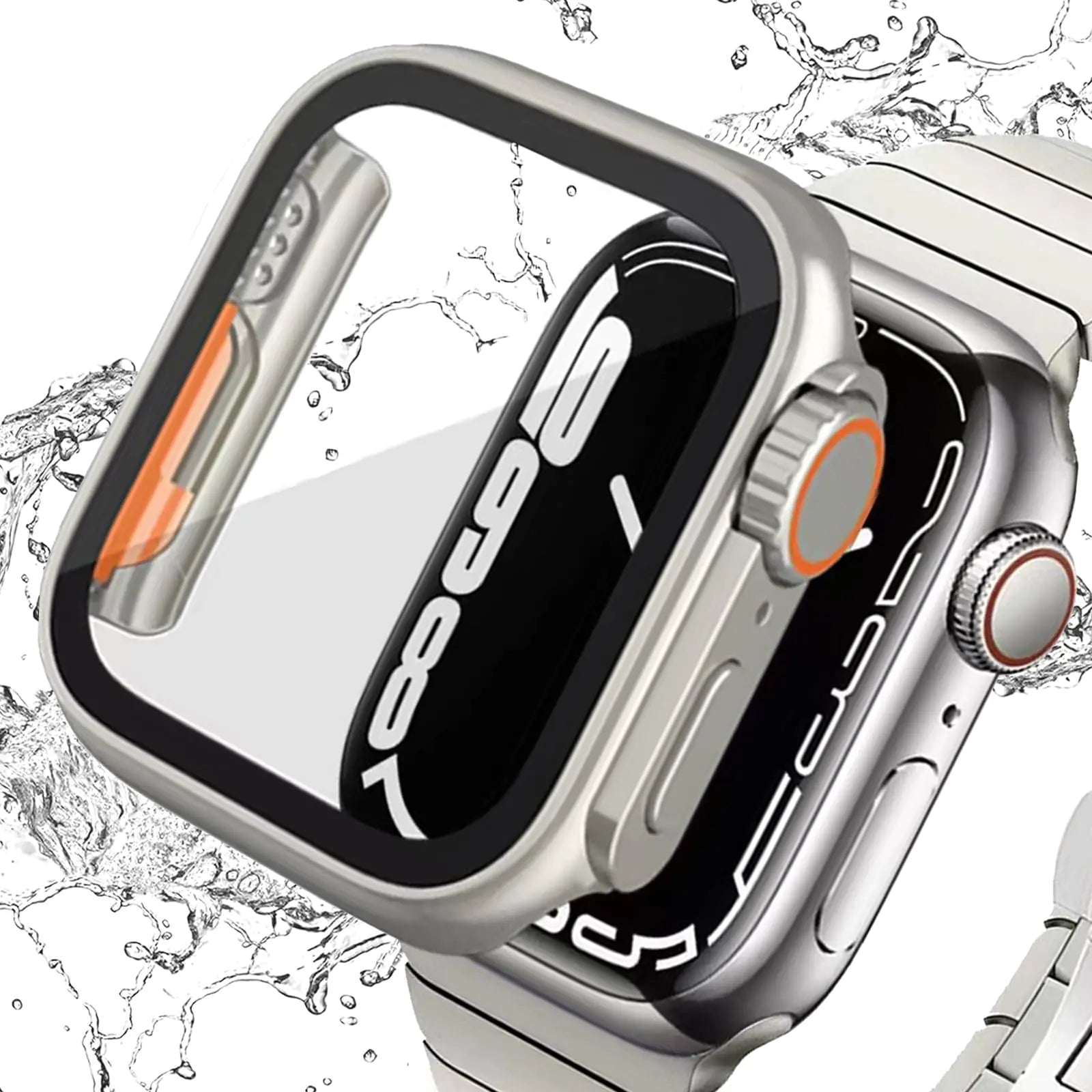 ZHENGLIAN Apple Watch Waterproof Case Compatible for Apple Watch SE 4 5 6 7 8 45MM 44MM 41MM 40MM with Tempered Glass Screen Protector Full Protection PC Material Cover Apple Watch Cover 45MM