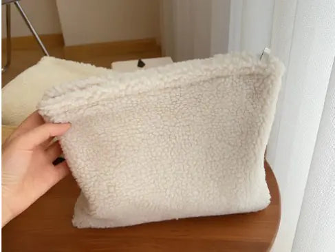 Plush Lambwool Makeup Pouch and Organizer Bag