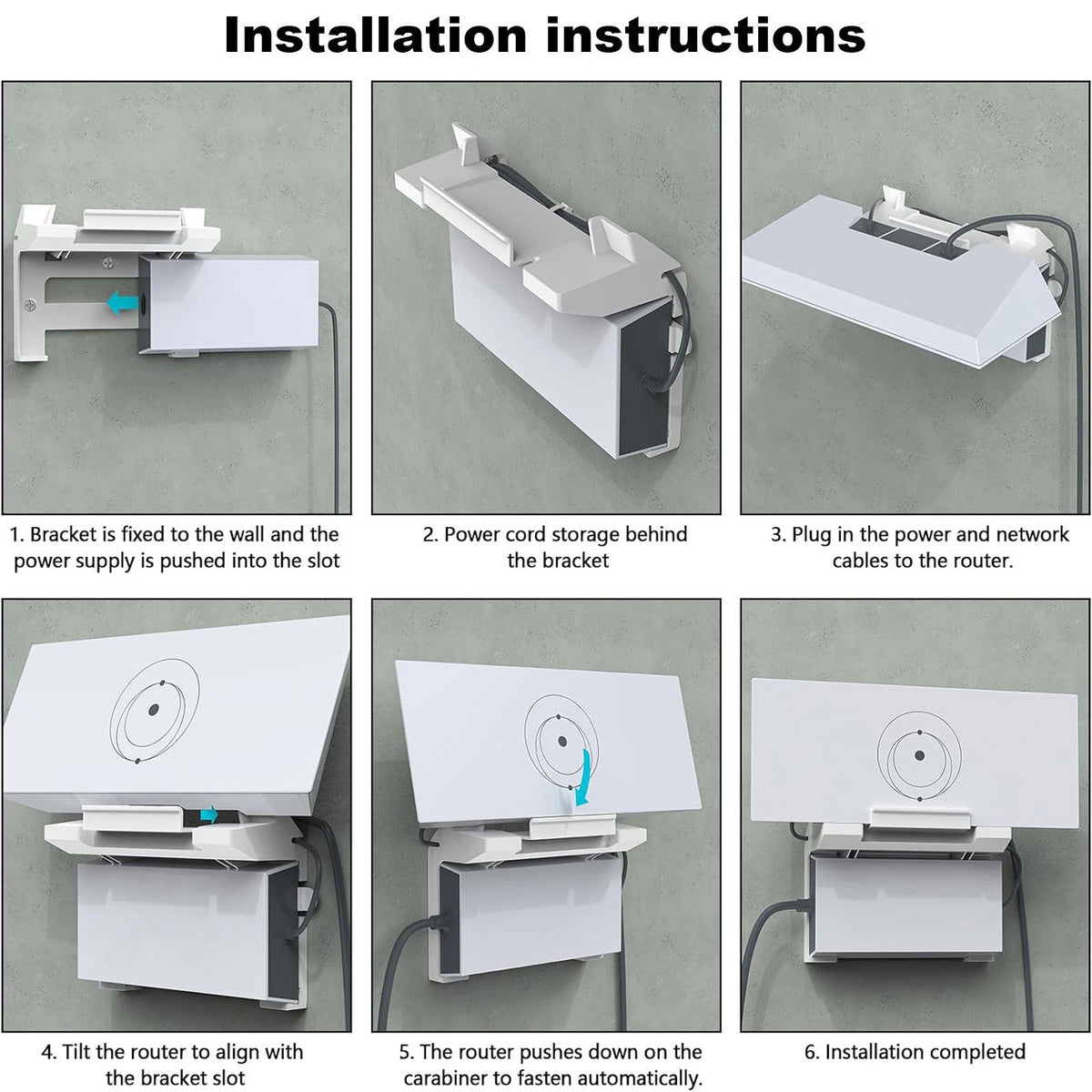 Starlink Gen 3 router and power adapter wall mount kit by Tesery, showing mounting brackets and hardware on a wall.