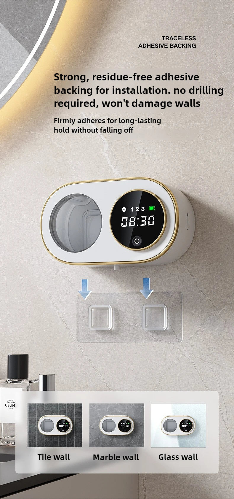 Wall Mounted Automatic Soap Dispenser with Large Capacity Non - contact Rechargeable Sensor Kitchen with LED Intelligence Cleaning - BACKUPMYFILESNOW