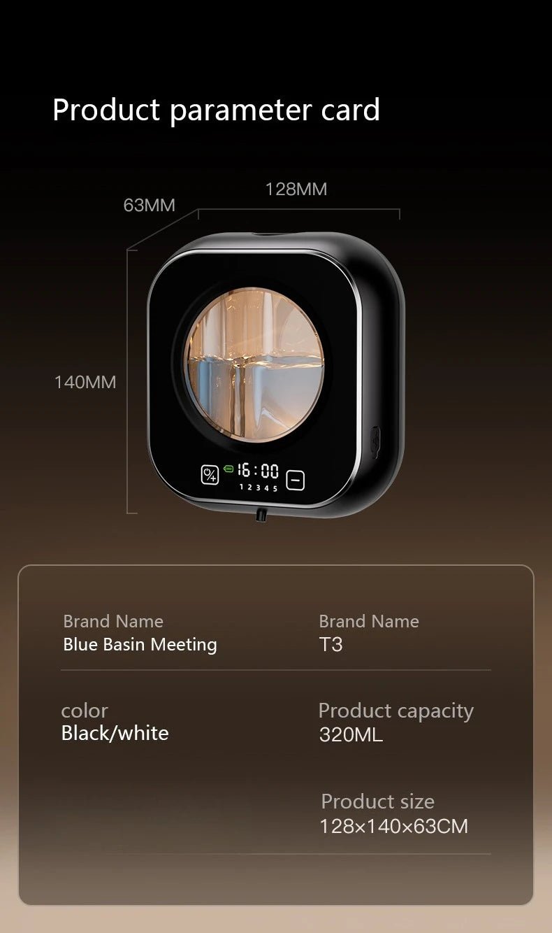 Wall Mounted Automatic Soap Dispenser with Large Capacity Non - contact Rechargeable Sensor Kitchen with LED Intelligence Cleaning - BACKUPMYFILESNOW