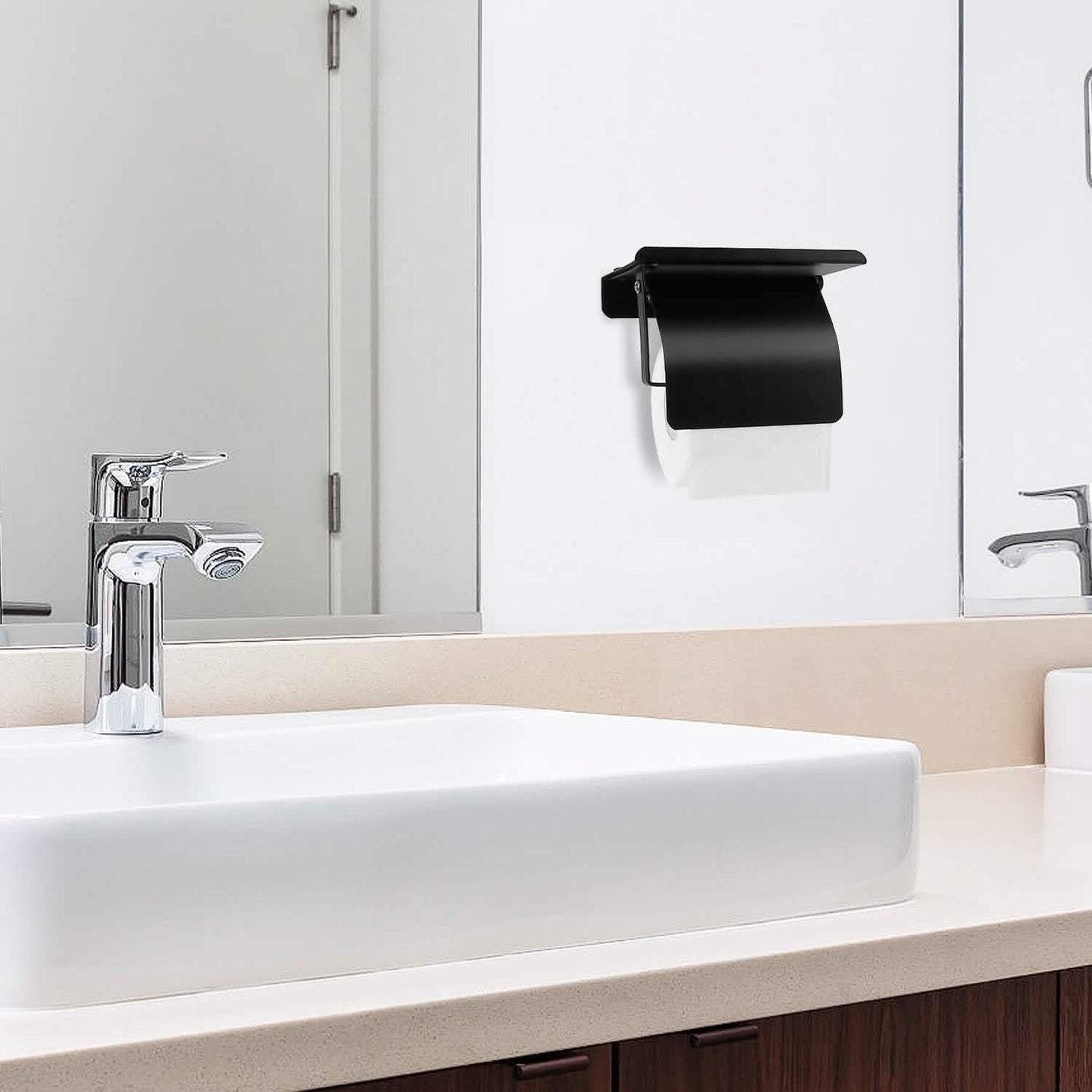 Wall Mounted Toilet Paper Holder with Phone Storage Rack - BACKUPMYFILESNOW.COM®