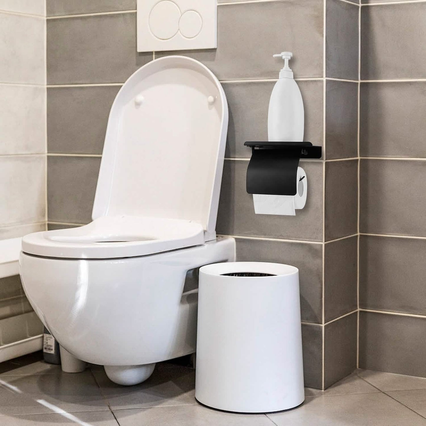 Wall Mounted Toilet Paper Holder with Phone Storage Rack - BACKUPMYFILESNOW.COM®
