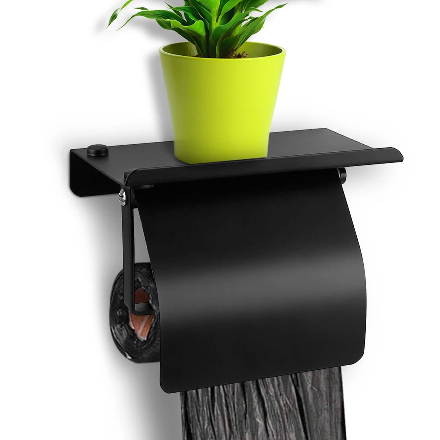 Wall Mounted Toilet Paper Holder with Phone Storage Rack - BACKUPMYFILESNOW.COM®