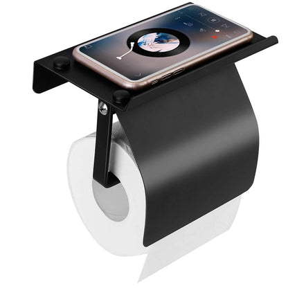 Wall Mounted Toilet Paper Holder with Phone Storage Rack - BACKUPMYFILESNOW.COM®