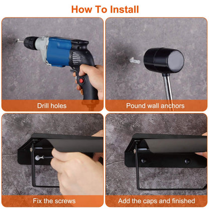 Wall Mounted Toilet Paper Holder with Phone Storage Rack - BACKUPMYFILESNOW.COM®