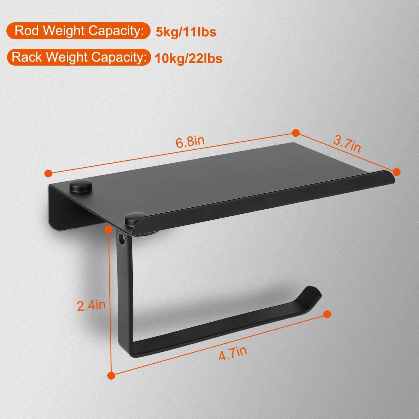 Wall Mounted Toilet Paper Holder with Phone Storage Rack - BACKUPMYFILESNOW.COM®