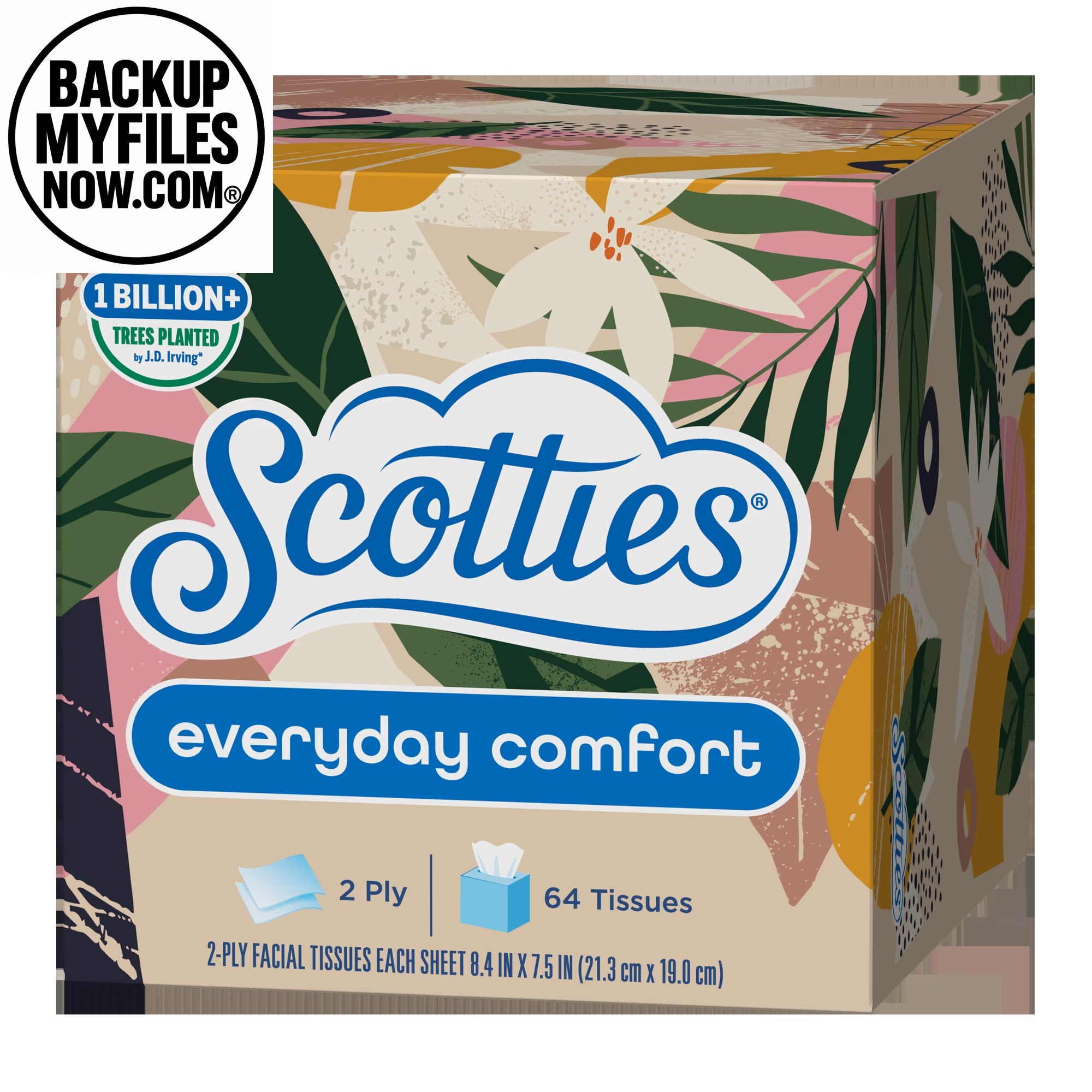 (6 Pack) Scotties Everyday Comfort Facial Tissues 2-Ply Cube Boxes 4 Pack (256 Total Tissues)