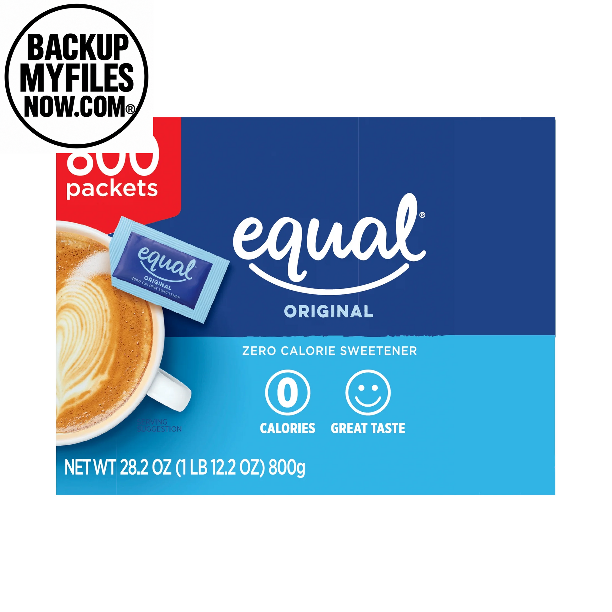 EQUAL Zero Calorie Sweetener, Sugar Substitute, 800 Packets