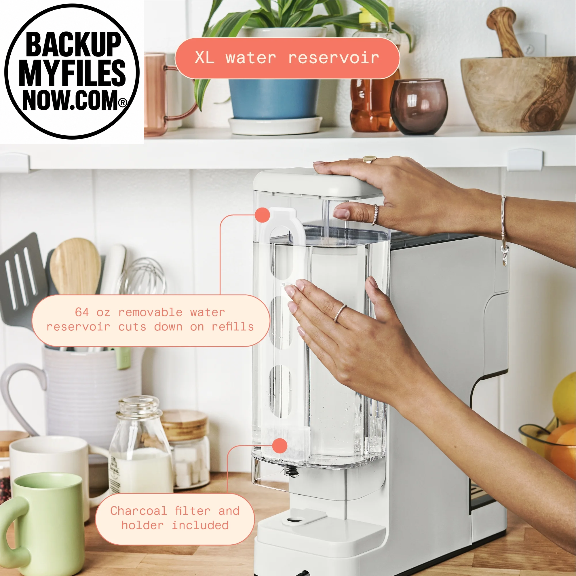Beautiful Perfect Grind™ Programmable Single Serve Coffee Maker with Build-In Grinder, White Icing by Drew Barrymore