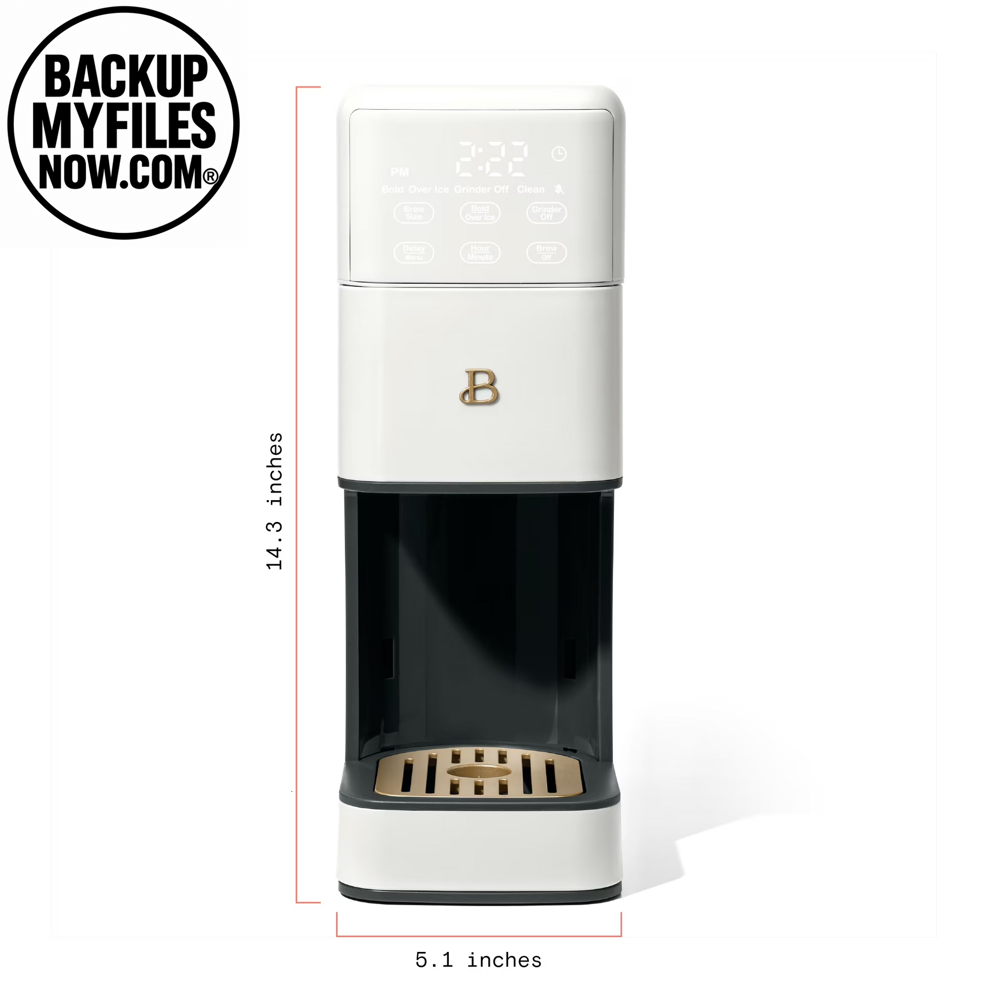 Beautiful Perfect Grind™ Programmable Single Serve Coffee Maker with Build-In Grinder, White Icing by Drew Barrymore