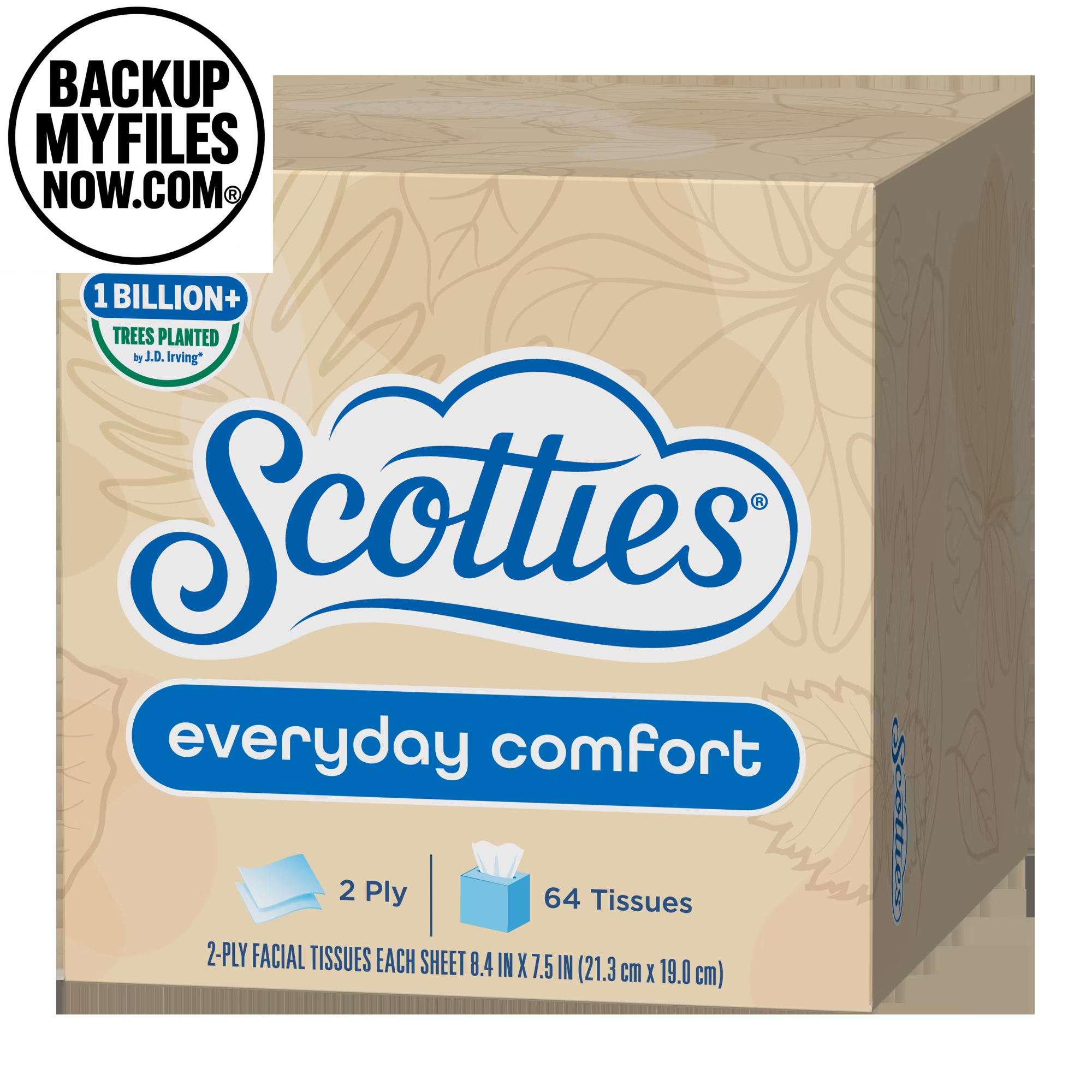 (6 Pack) Scotties Everyday Comfort Facial Tissues 2-Ply Cube Boxes 4 Pack (256 Total Tissues)
