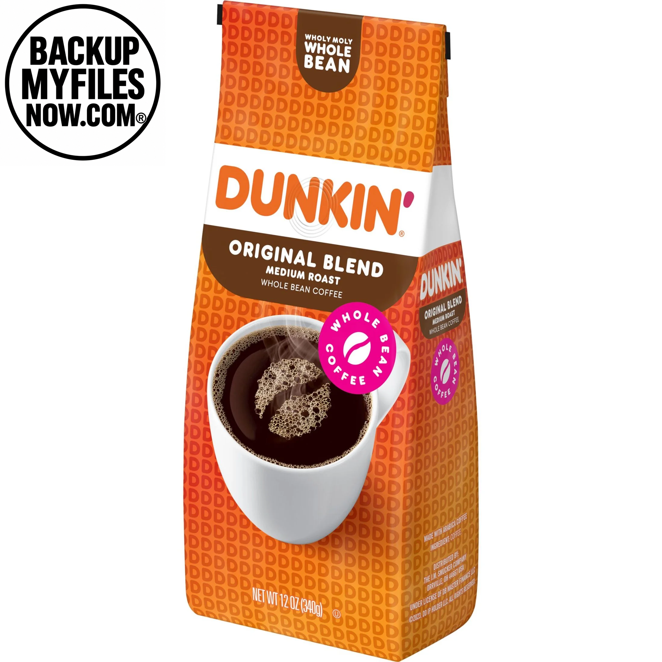 Dunkin’ Original Blend Whole Bean Coffee, Medium Roast, 12 Oz Bag