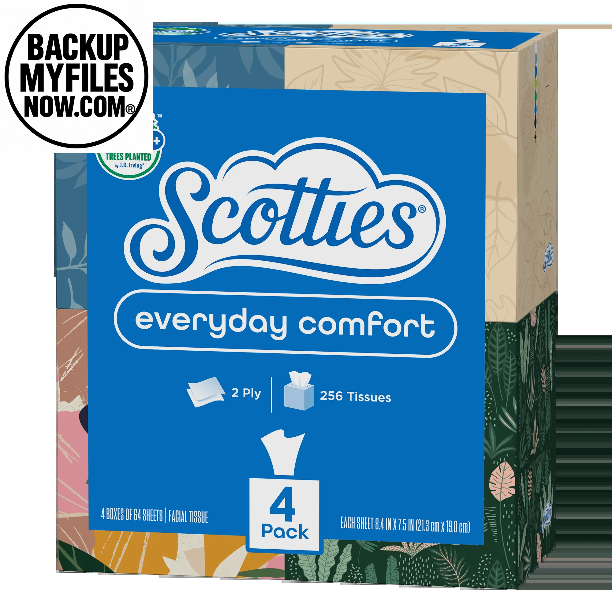 (6 Pack) Scotties Everyday Comfort Facial Tissues 2-Ply Cube Boxes 4 Pack (256 Total Tissues)