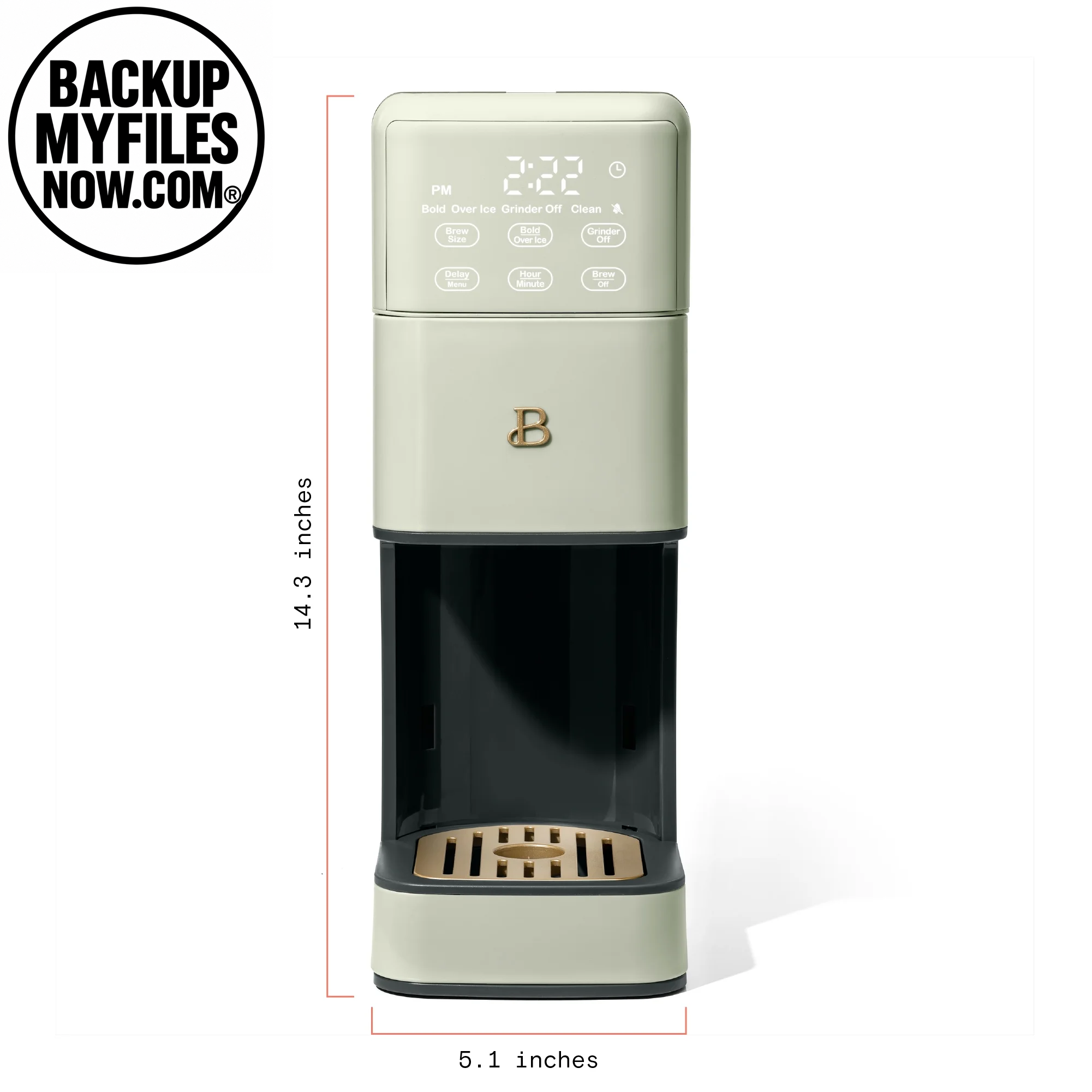 Beautiful Perfect Grind™ Programmable Single Serve Coffee Maker, Sage Green by Drew Barrymore