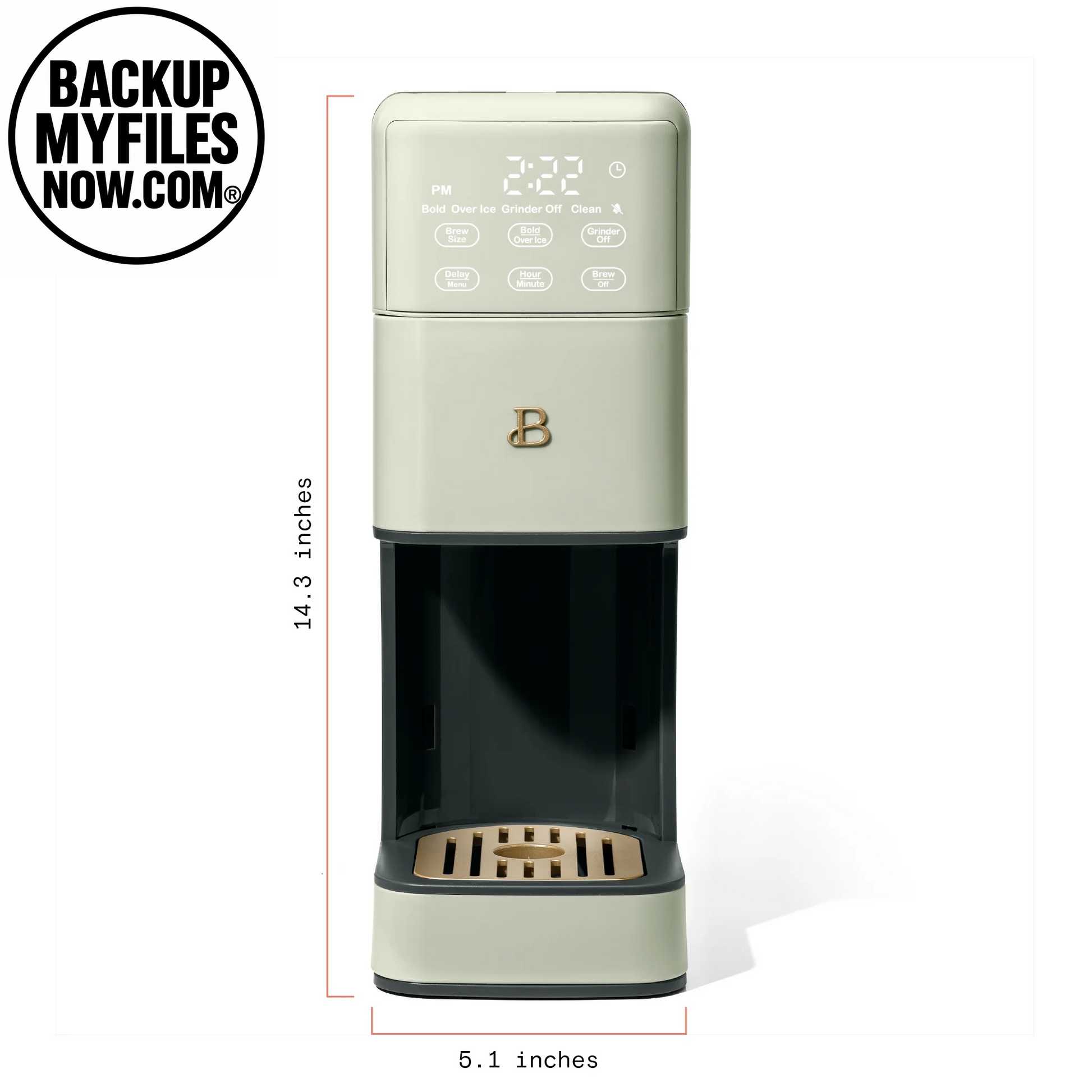 Beautiful Perfect Grind™ Programmable Single Serve Coffee Maker, Sage Green by Drew Barrymore