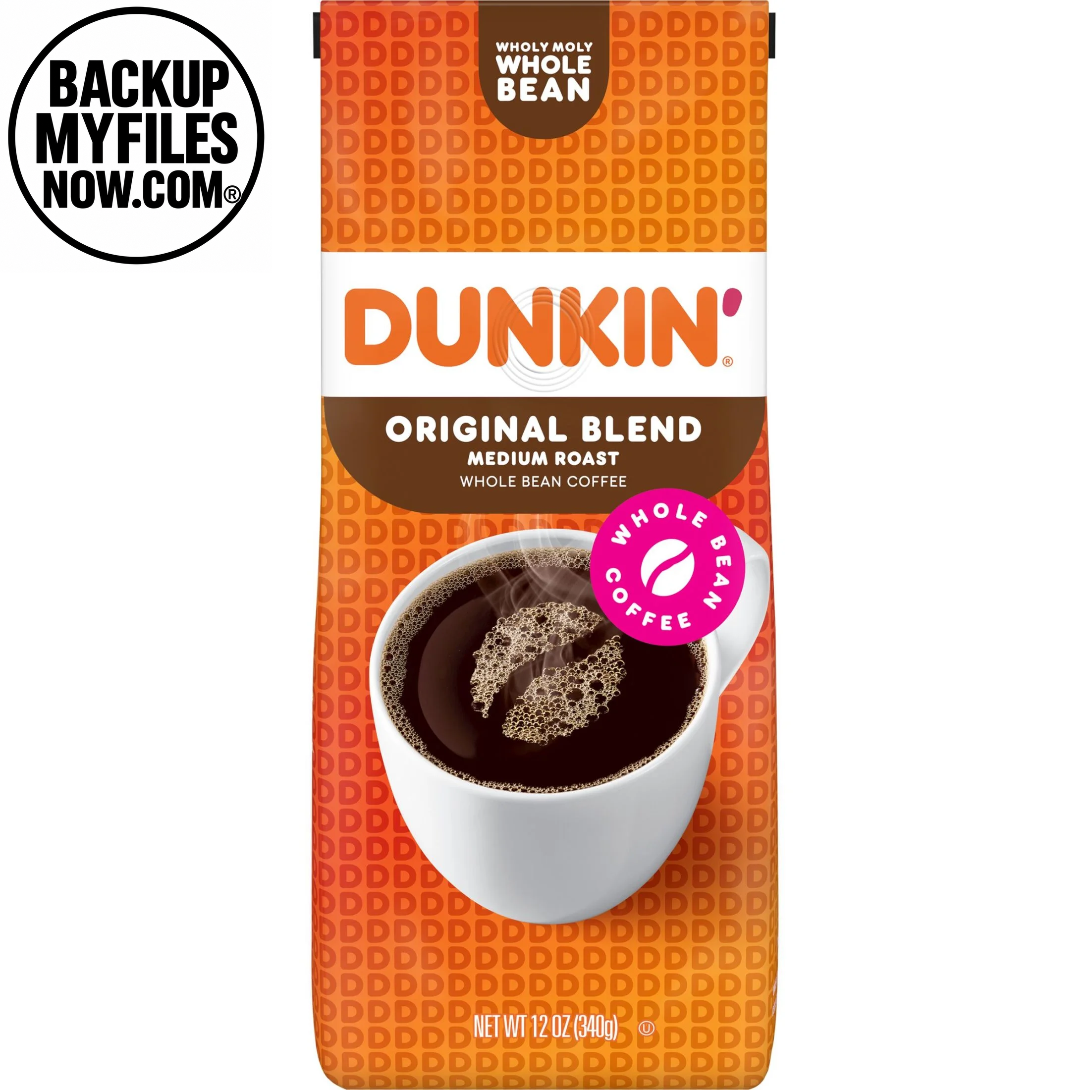 Dunkin’ Original Blend Whole Bean Coffee, Medium Roast, 12 Oz Bag