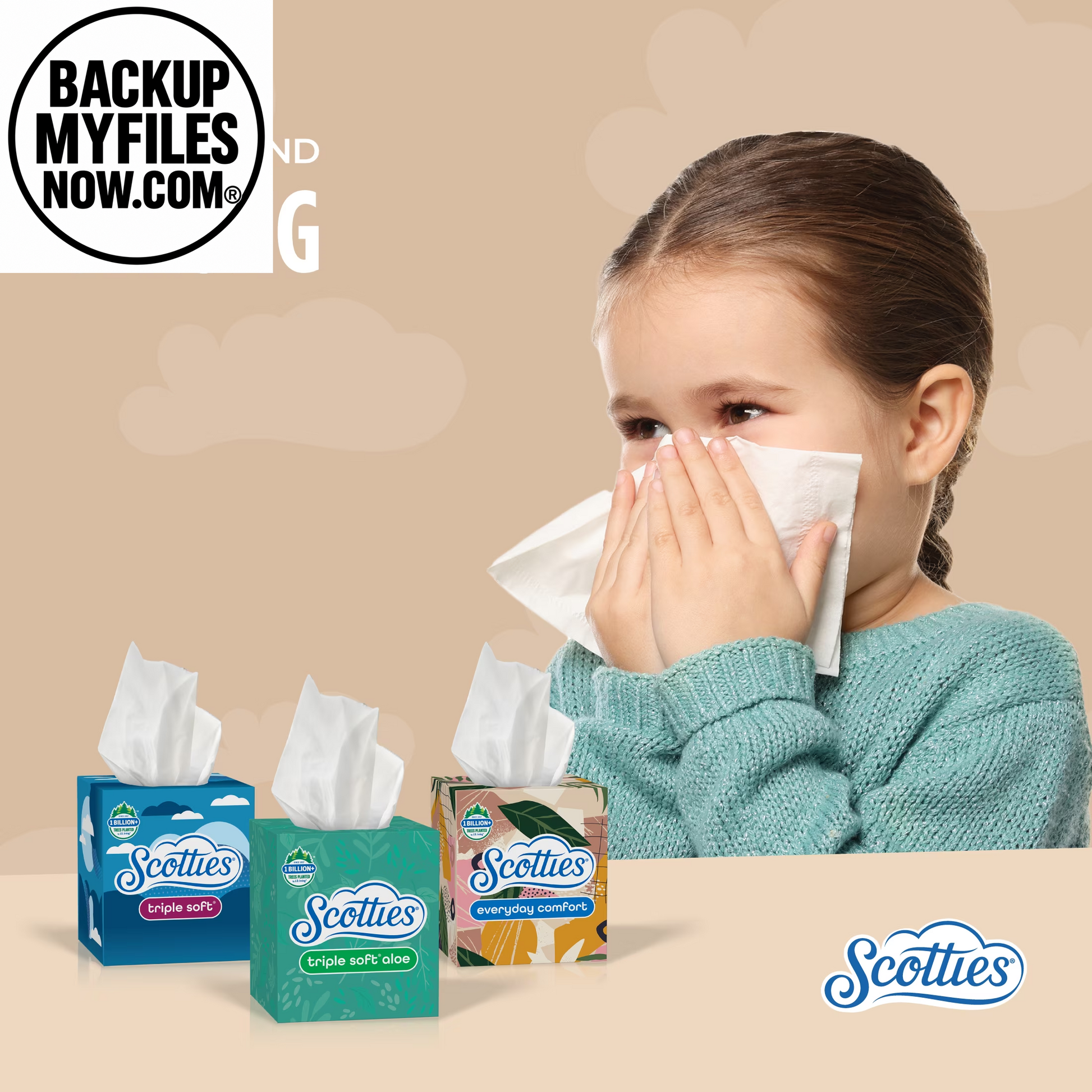 (6 Pack) Scotties Everyday Comfort Facial Tissues 2-Ply Cube Boxes 4 Pack (256 Total Tissues)