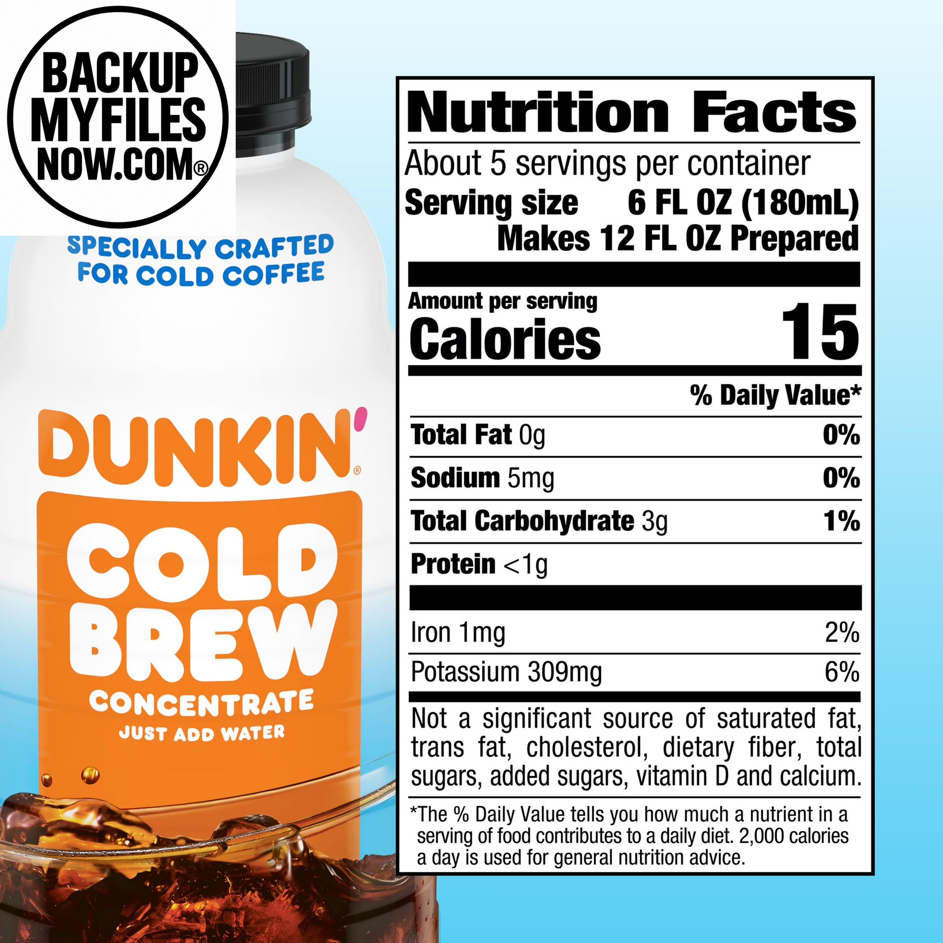 Dunkin’ Cold Brew Concentrated Coffee, 31 Fl Oz Bottle