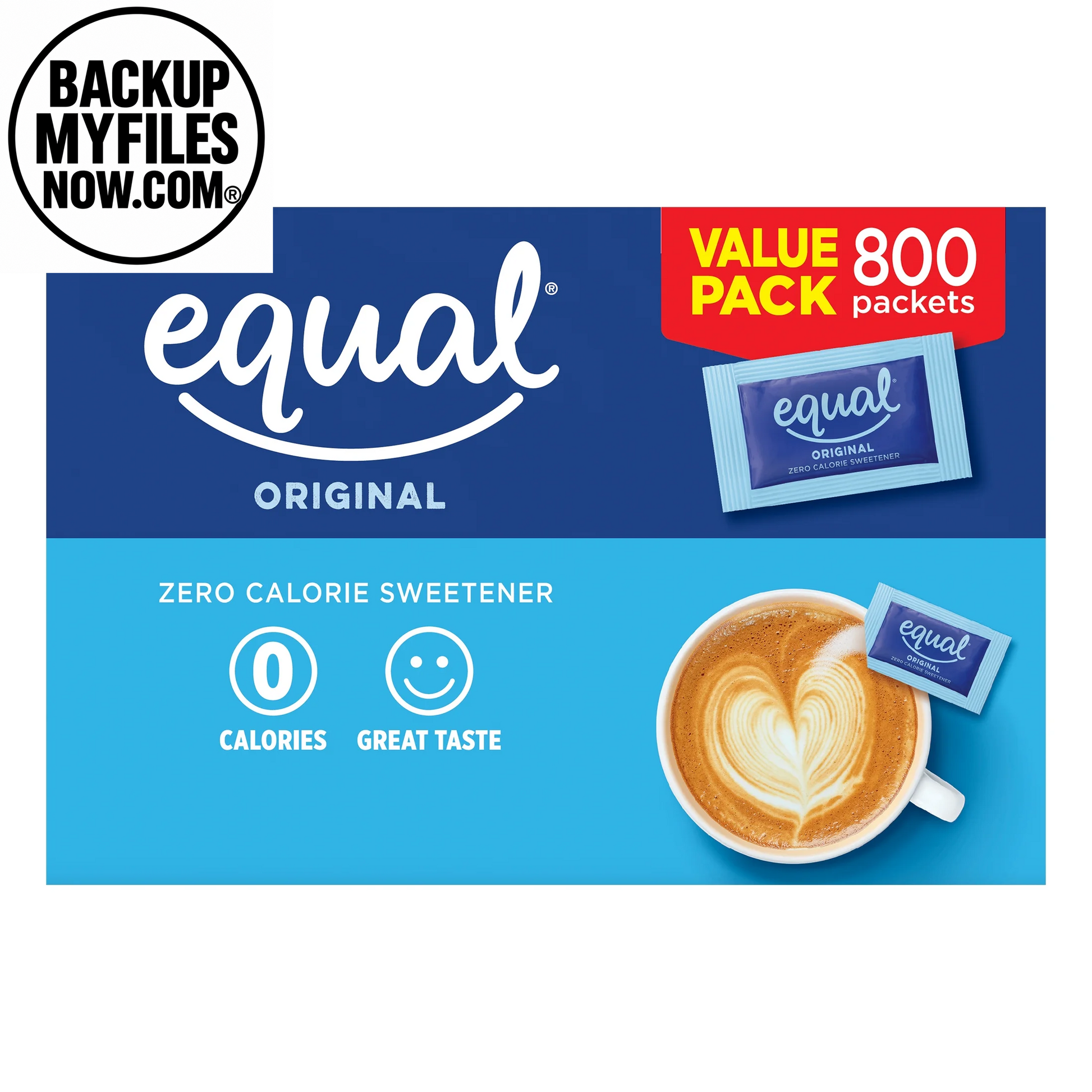 EQUAL Zero Calorie Sweetener, Sugar Substitute, 800 Packets