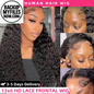 Moxika human hair deep wave lace front wig with 13x4 and 13x6 lace, 200 density, curly style, natural appearance, watermarked image