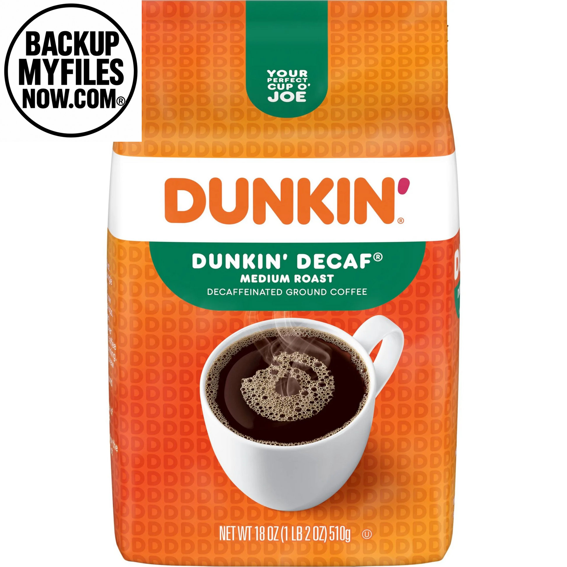Dunkin’ Decaf Medium Roast Ground Coffee, 18 Oz Bag