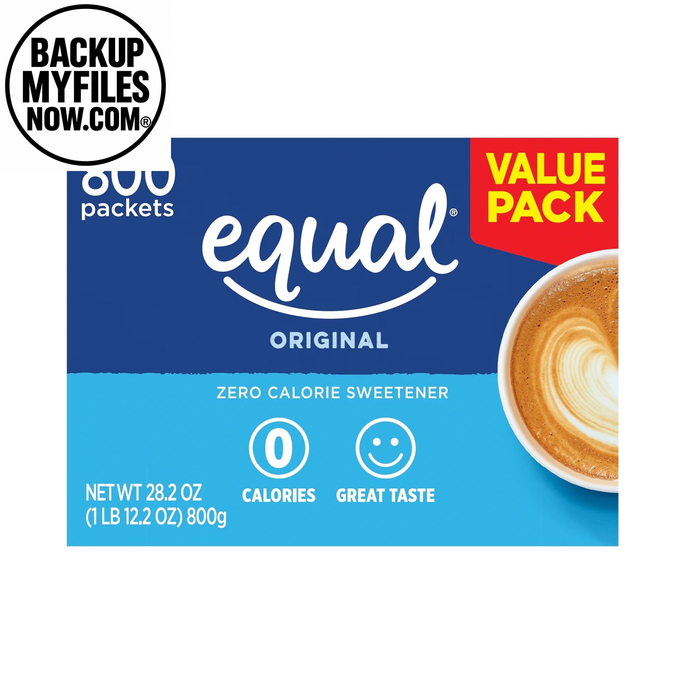 EQUAL Zero Calorie Sweetener, Sugar Substitute, 800 Packets