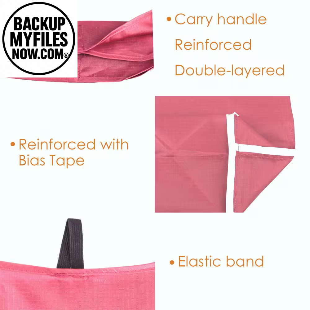 10 Pack Pink Reusable Grocery Bag with Storage Pouch, Reusable Shopping Bags Bulk with Elastic Band