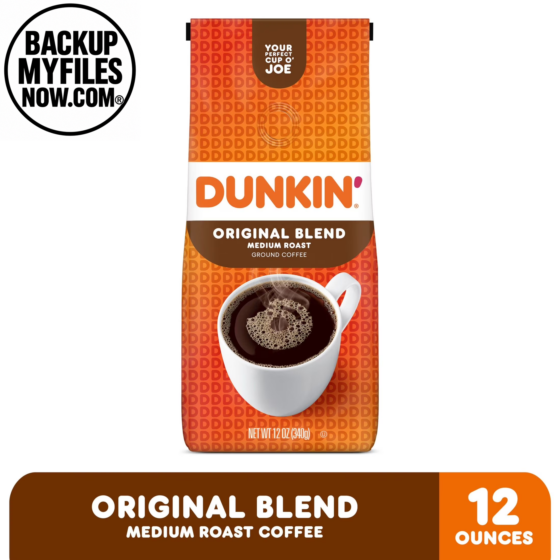Dunkin’ Original Blend Medium Roast Ground Coffee, 12 Oz Bag