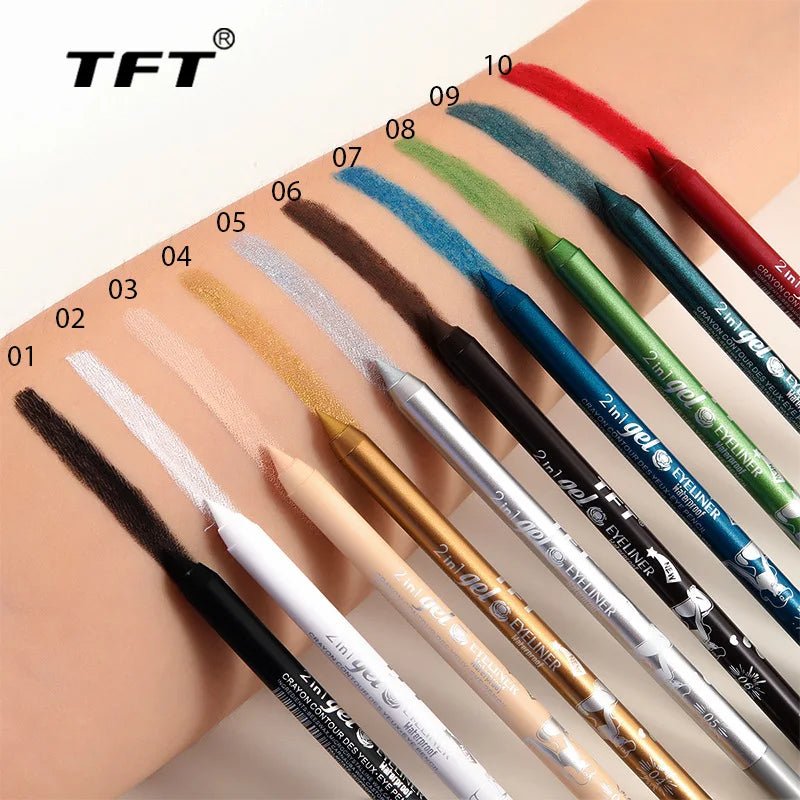 Waterproof Eyeliner Long Lasting Pencil Colourful Pigment Blue Black White Color Gel Eye Liner Pen Makeup Eye Beauty Cosmetics - BACKUPMYFILESNOW