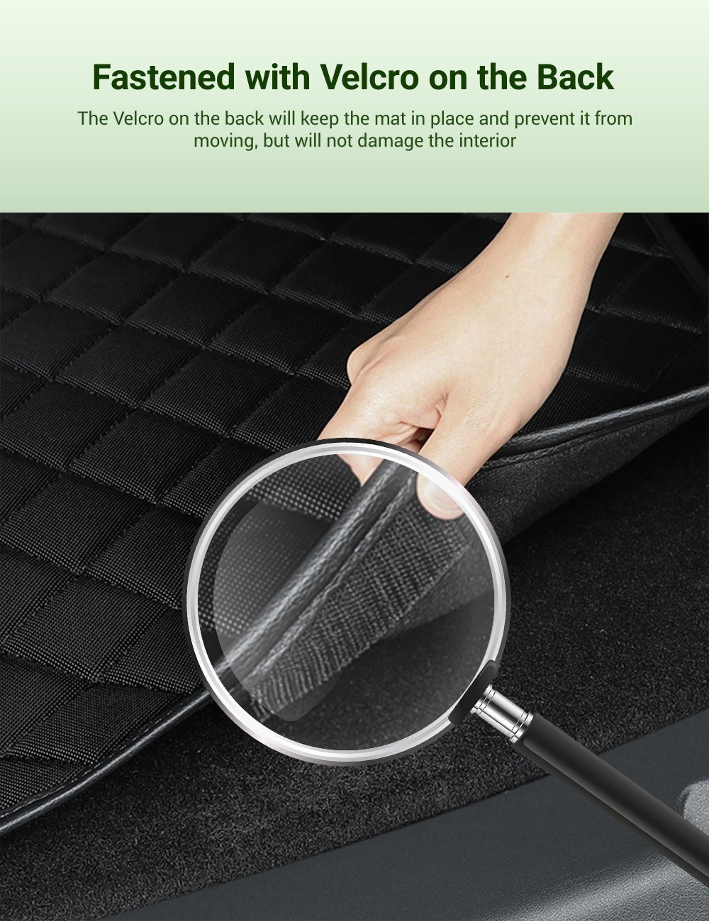 Waterproof Tesla Model 3 trunk pet mat by Tesery Official Store, designed to protect the trunk from pet hair and spills.