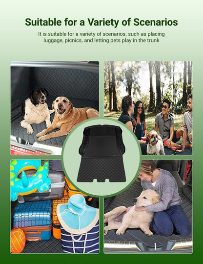 Waterproof Tesla Model 3 trunk pet mat by Tesery Official Store, designed to protect the trunk from pet hair and mess.