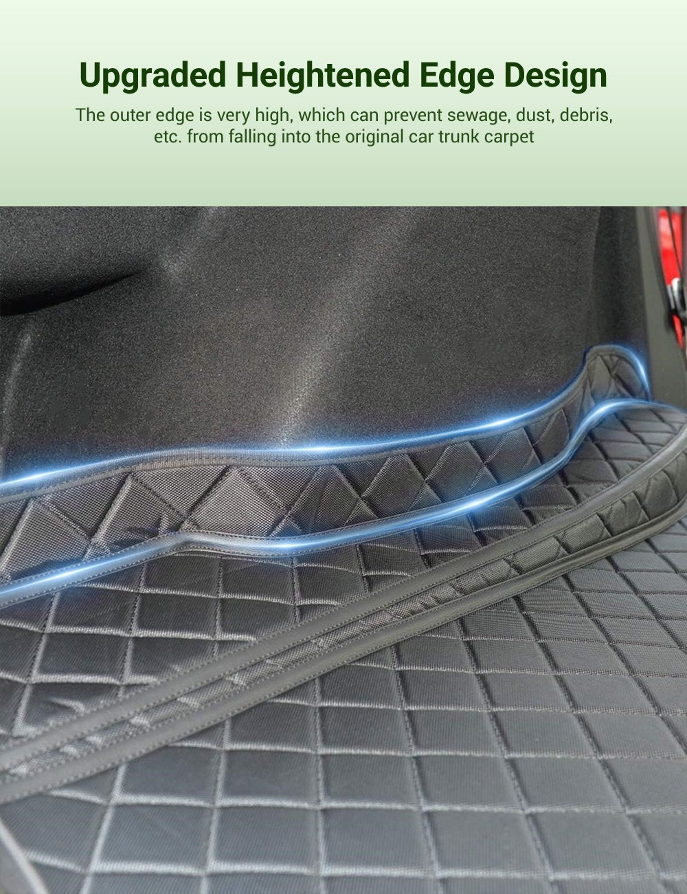 Waterproof Tesla Model 3 trunk pet mat by Tesery Official Store, designed to protect your car's trunk from pet hair and mess.