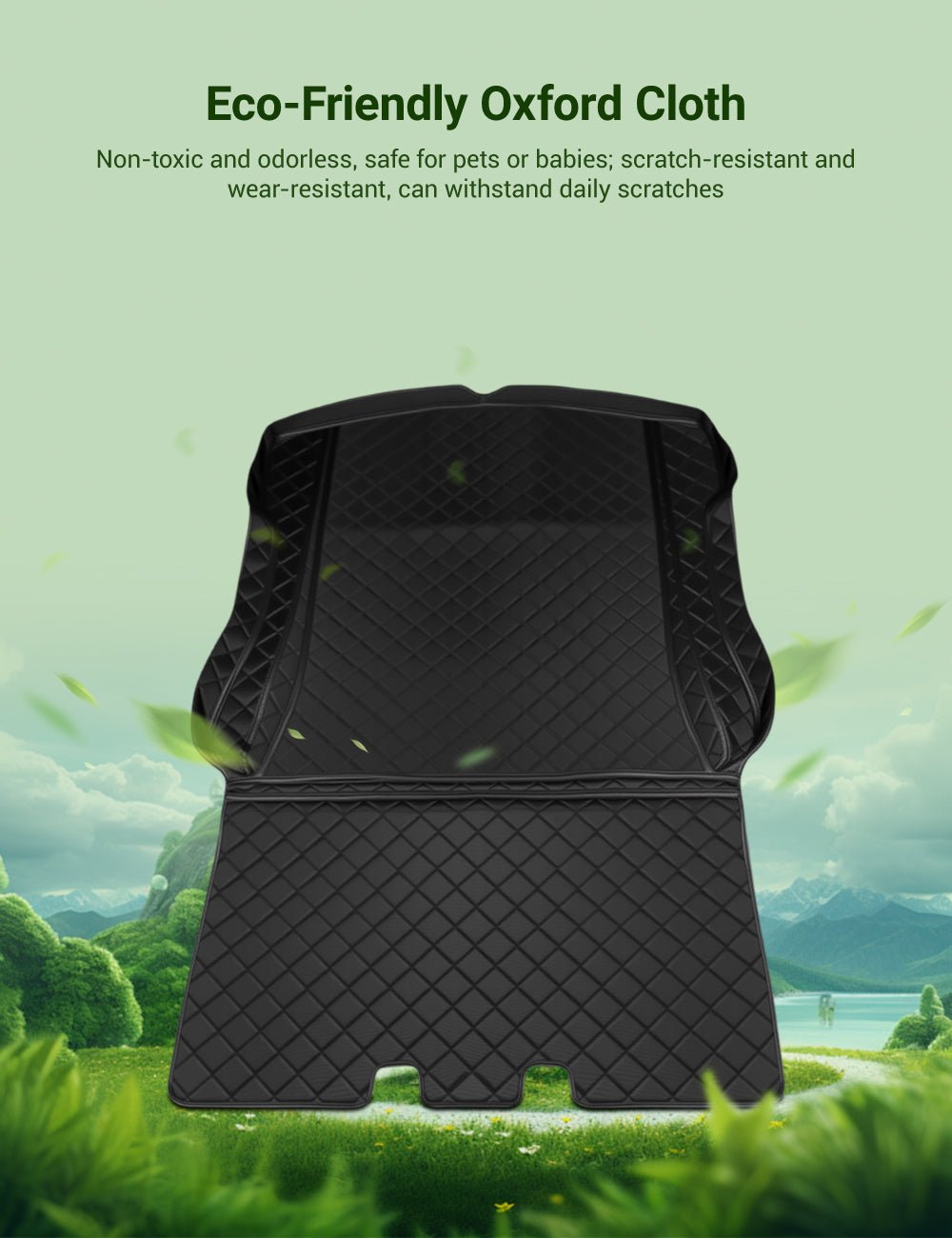 Waterproof Tesla Model 3 trunk pet mat by Tesery Official Store, designed to protect and provide comfort for pets during travel.