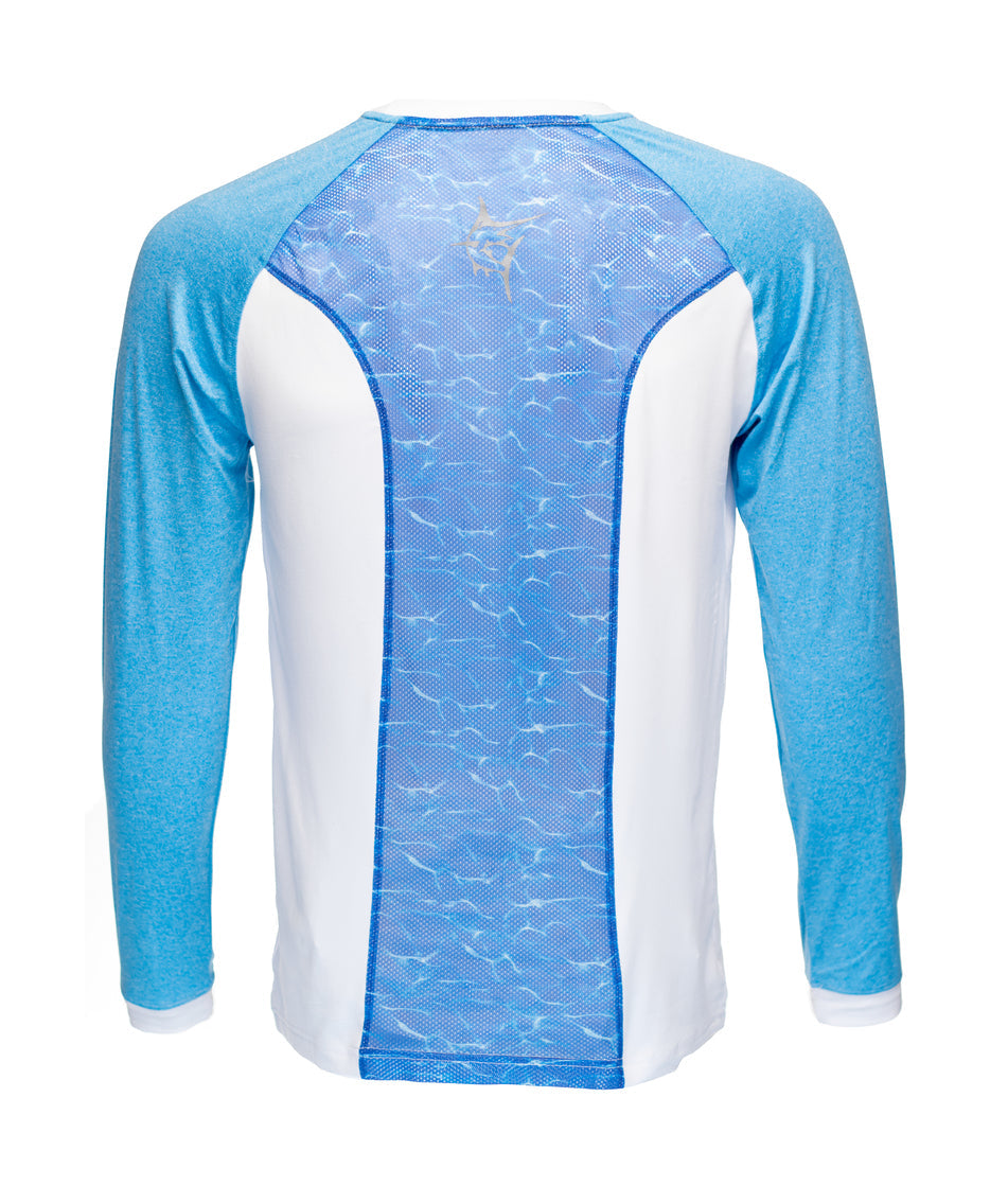 White Water Life CanyonFlex long sleeve shirt displayed on a model, featuring a lightweight, moisture-wicking fabric for outdoor activities.