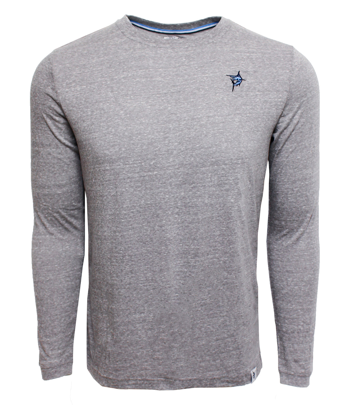 White Water Life Oasis LS Tee with long sleeves in a blended fabric, shown in a stylish outdoor setting.