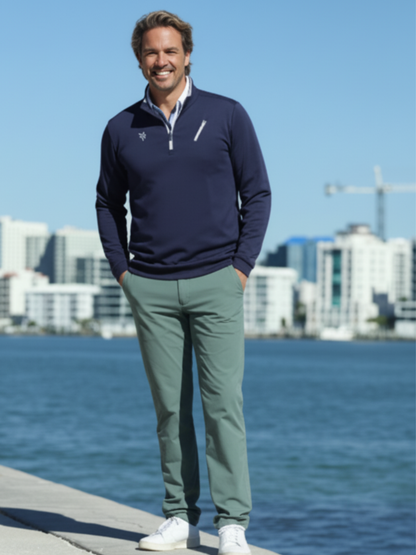 White Water Life Seaport Pants in green, featuring a relaxed fit and ocean-inspired design, suitable for casual wear.
