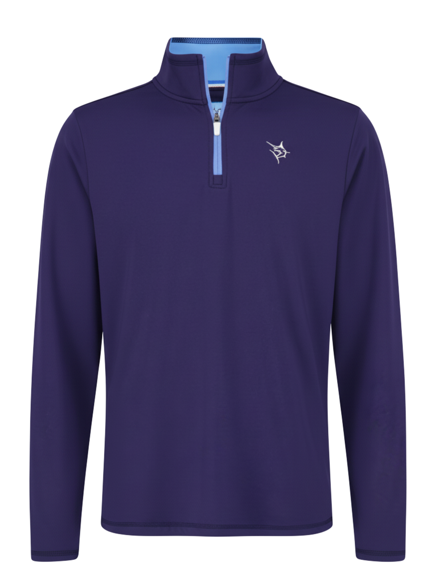 Navy Montauk quarter zip midweight comfort shirt by White Water Life, featuring a quarter-length zipper and soft fabric.