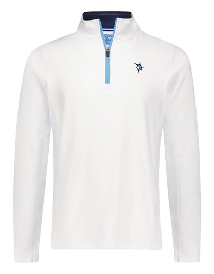 White Water Life Montauk quarter zip midweight comfort shirt in white, featuring a stylish zip-up design and cozy fabric.