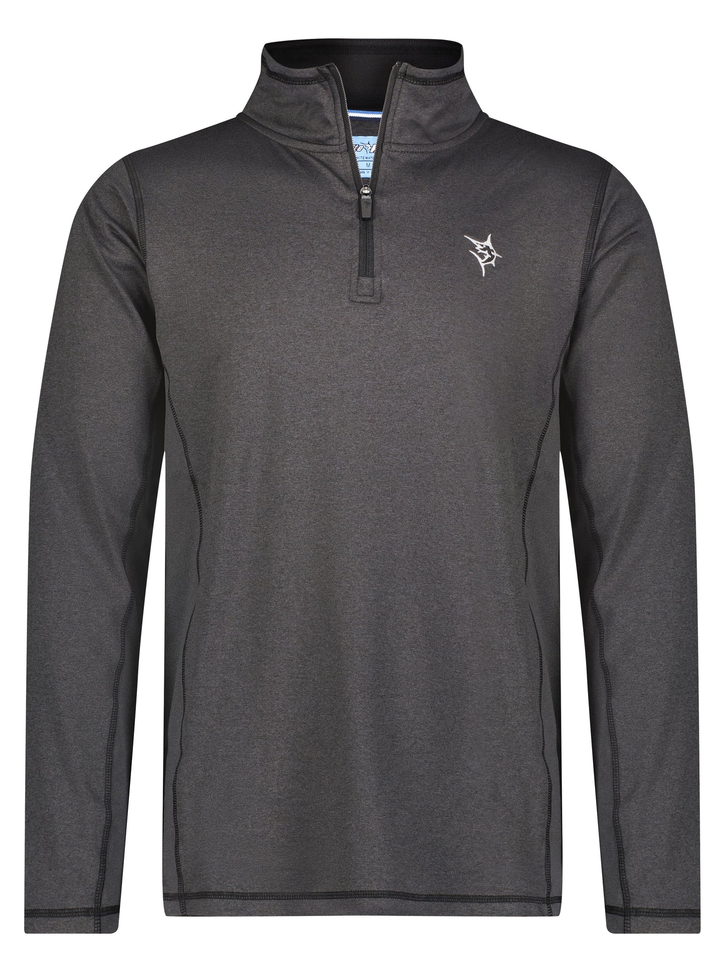 White Water Life Montauk quarter zip midweight comfort shirt with a high collar and zip closure, shown in a front view.