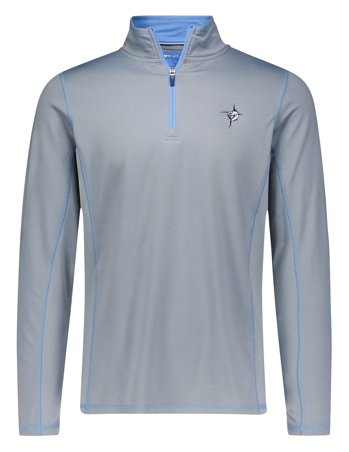 White Water Life Montauk quarter zip midweight comfort sweatshirt in gray, featuring a quarter zip collar and soft fabric.