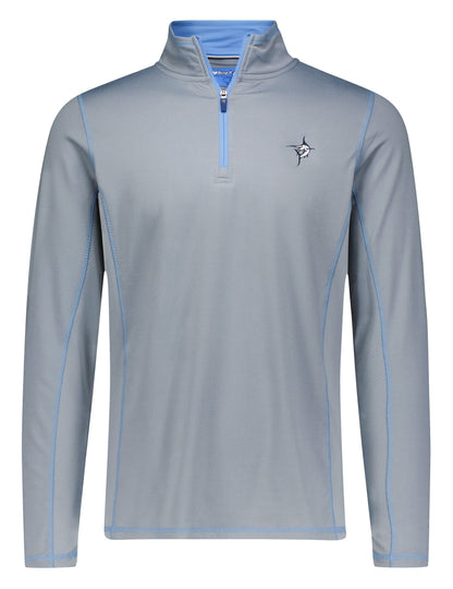 White Water Life Montauk quarter zip midweight comfort sweatshirt in gray, featuring a quarter zip collar and soft fabric.