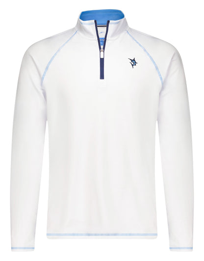 White Water Life New Harbor quarter zip in white, showcasing effortless comfort and casual style with a sleek design.
