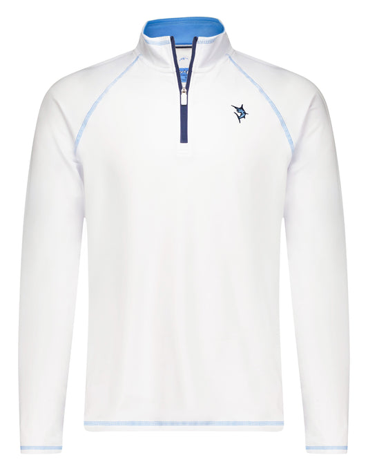 White Water Life New Harbor quarter zip in white, showcasing effortless comfort and casual style with a sleek design.