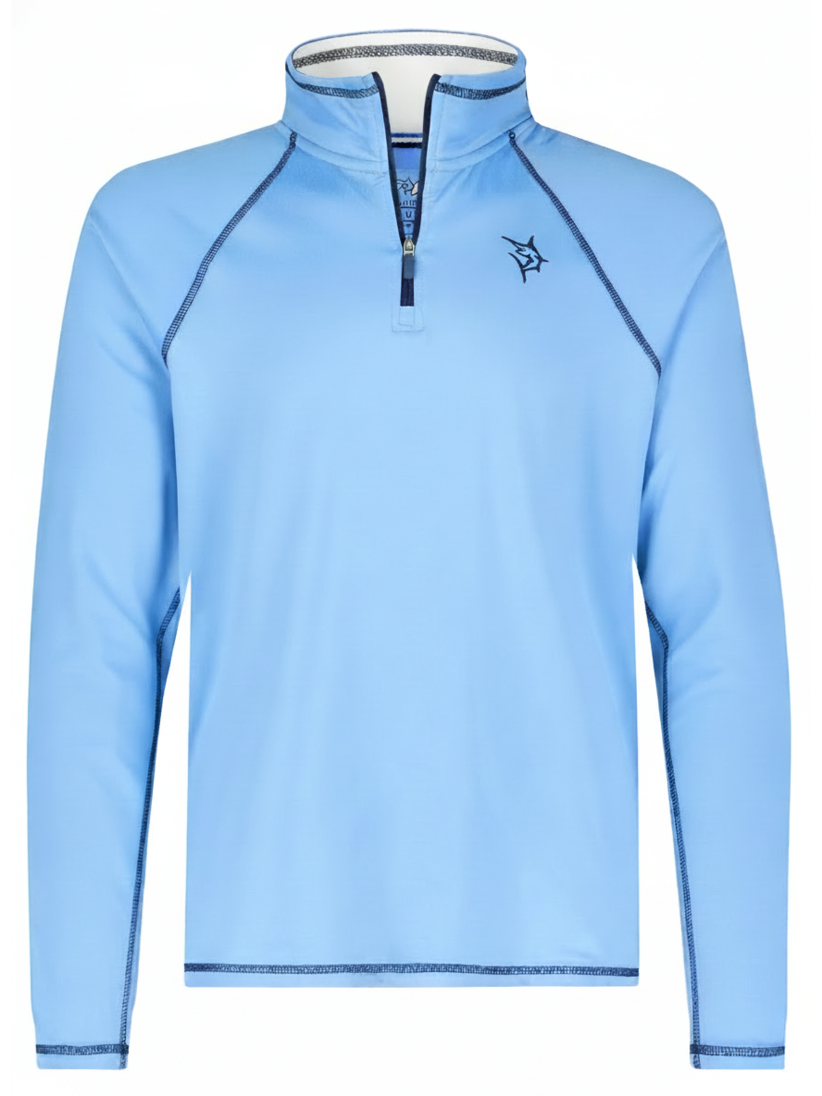 Navy blue White Water Life Harbor quarter zip sweatshirt with a relaxed fit and soft fabric for effortless comfort.