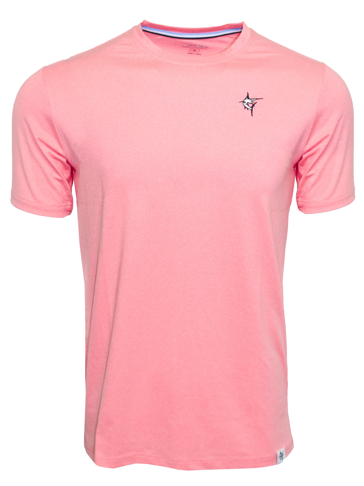 White Water Life Dockside Performance Tee, short sleeve men's shirt with a casual design, displayed on a hanger.