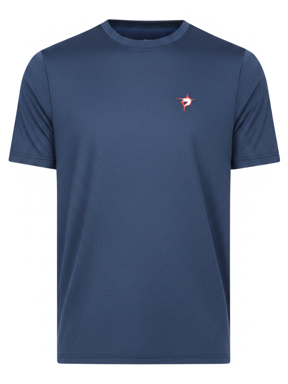Navy short sleeve Dockside Performance Tee by White Water Life, casual crewneck shirt with logo detail on front.