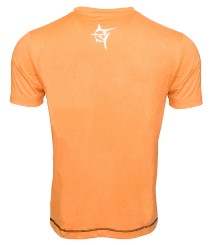 White Water Life Grander short sleeve performance tee, lightweight athletic shirt with breathable fabric, shown on a hanger.