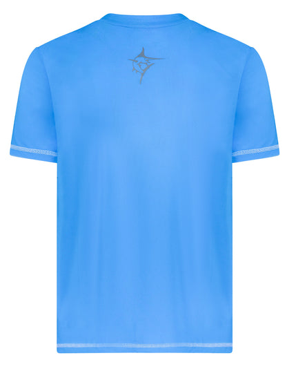 White Water Life Grander Short Sleeve Performance Tee, lightweight athletic shirt with breathable fabric, casual fit, in black.